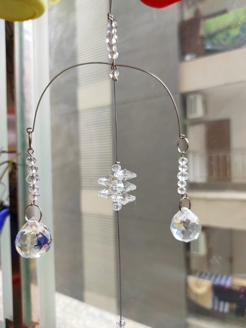 Light Wave Beautiful Sparkling Crystal Rainbow Sun-Catcher Ball Prism Pendant Hanging, Window, Garden, Balcony Hanging Ornament, Car Hanging (Model 5) - Image 4