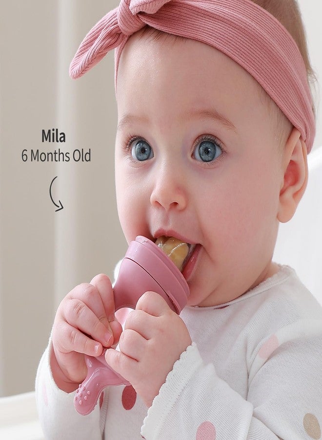SAMiGO Baby Food Fruit Feeder and Breastmilk Popsicle Mold Set, Silicone Fruit Teether, Food Feeder Pacifier for Teething Relief, Freezer Tray, Baby Feeding Essentials, 4 Months+ - Image 5