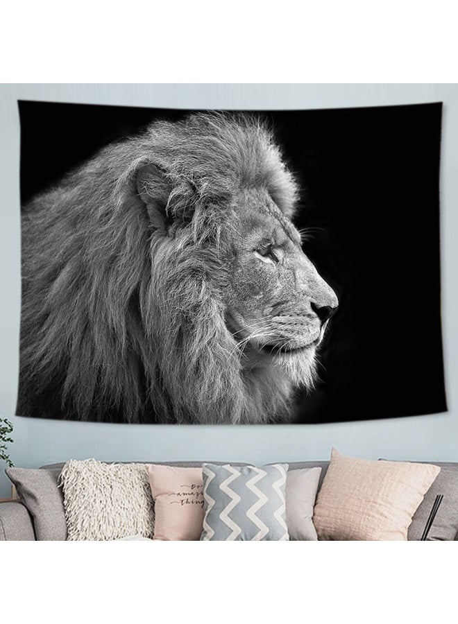 Cool Lion Printed Home Decor Tapestry Rock Style Animal Wall Decor For Bedroom Study Office Bar Black Wall Hanging Tapestries 130*150cm - Image 2