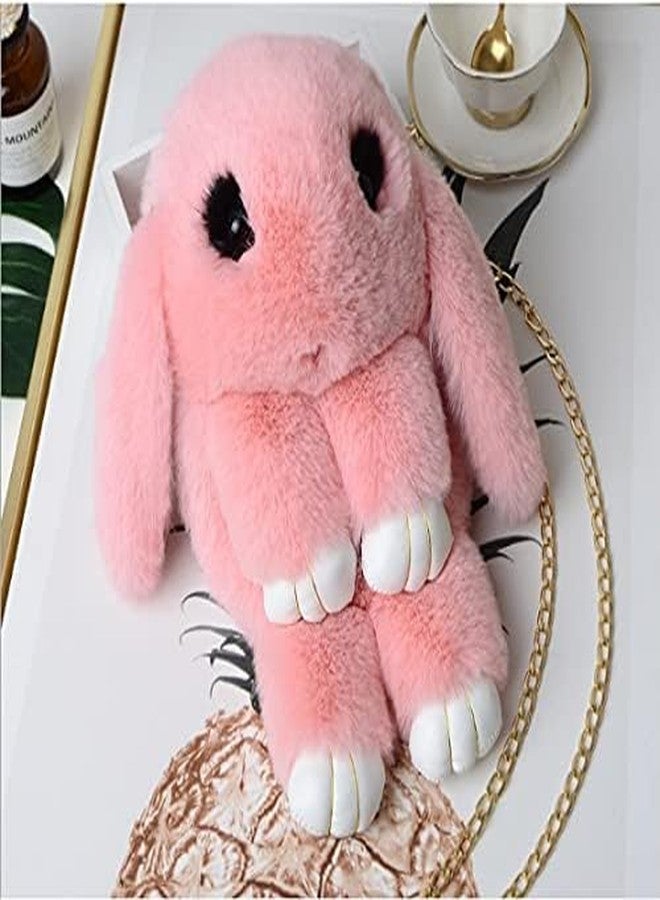 Mkail Fluffy Bunny Shoulder Bag/Crossbody Bag : Soft, Stylish, and Perfect for Everyday Use,for All Ages (Pink) - Image 2