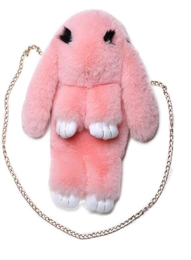 Mkail Fluffy Bunny Shoulder Bag/Crossbody Bag : Soft, Stylish, and Perfect for Everyday Use,for All Ages (Pink) - Image 1