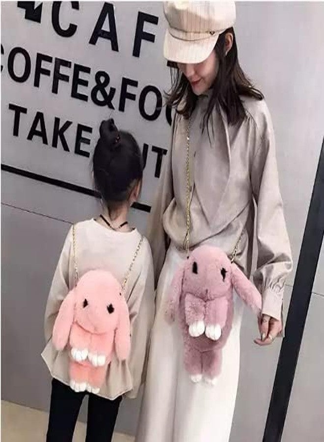 Mkail Fluffy Bunny Shoulder Bag/Crossbody Bag : Soft, Stylish, and Perfect for Everyday Use,for All Ages (Pink) - Image 4