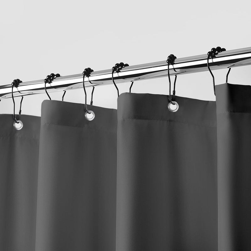 downluxe Waterproof Fabric Shower Curtain Liner Soft Cloth Shower Liner with 3 Magnets Machine Washable Hotel Quality Bathroom Curtain 70 W x 72 L Dark Grey