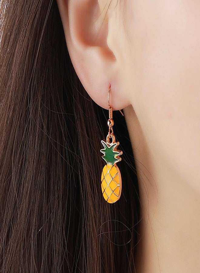 POYAMUSE Pineapple Dangle Earrings for Women - Cute Fruit Earrings Jewelry, Fun Earrings for Women - Pineapple - Image 2