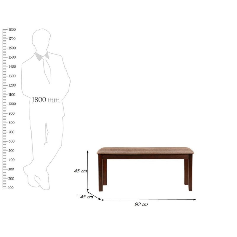 Streema Art Streema art Platform Dining Table Bench in Dark Walnut Standard Brown  - Image 2
