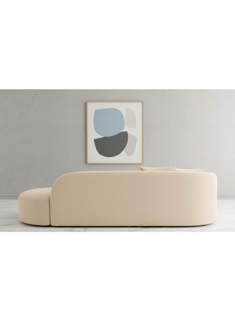 أريكة زاوية فاخرة بتصميم منحني حديث مع إسفنج عالي المرونة – بطول 340 سم، قماش كريمي فاخر لغرف المعيشة والفيلات والشقق | راحة قابلة للتخصيص بأسلوب اسكندنافي - Image 4