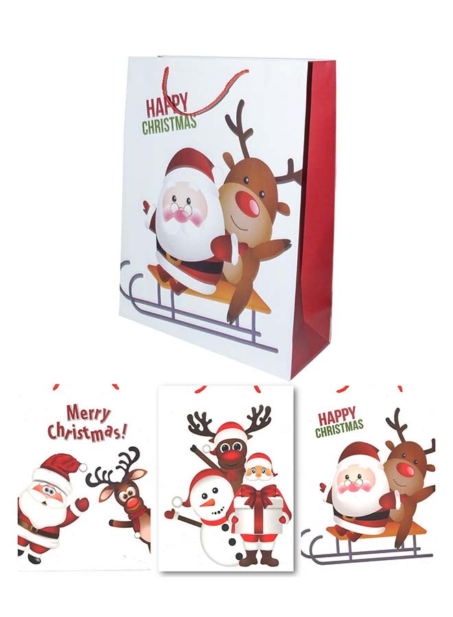 4-Piece Large Gift Bag For Christmas 31X41X12Cm Size Assorted Designs - Image 1