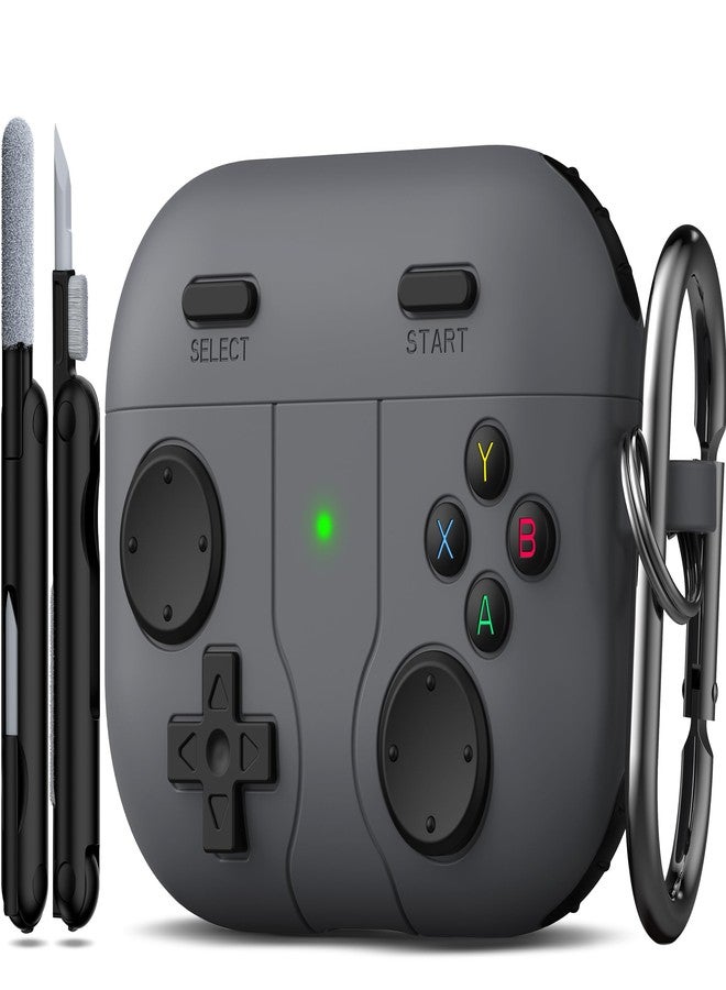 R-fun غطاء حماية R-fun لسماعات AirPods Pro 3 (2025) مع طقم تنظيف، تصميم كلاسيكي لجهاز ألعاب محمول، مصنوع من السيليكون الناعم لحماية علبة شحن سماعات Apple AirPods Pro من الجيل الثالث، أسود - Image 1