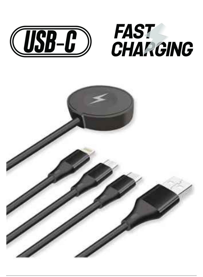 ELTRAZONE 4 in 1 Cable With Wireless Charger Type C, iPhone - Image 1