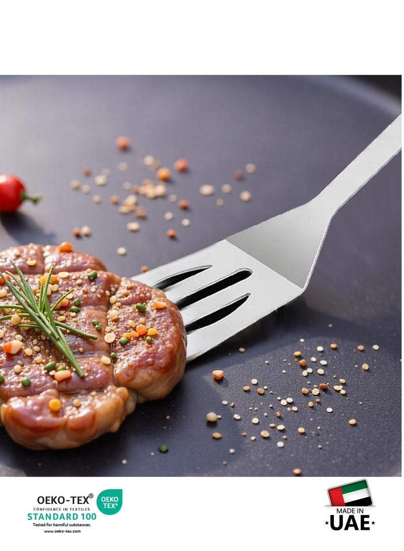 كوتون هوم مجموعة أدوات الشواء المصنوعة من الفولاذ المقاوم للصدأ الفاخر من كوتون هوم مكونة من 5 قطع تتضمن فرشاة سكين وشوكة وملعقة ملقط مع حقيبة أكسفورد، رفيق الشواء المثالي لحفلات الشواء والنزهات والتخييم، هدية أدوات مطبخ فريدة من نوعها - Image 3