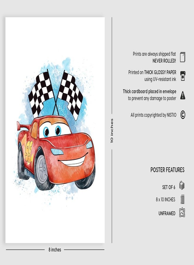 Nistio® Cars Movie Poster Prints, Cars Movie Poster Wall Art Decor, Lightning McQueen, Set of 6, 8x10 inches (Unframed) - Image 2