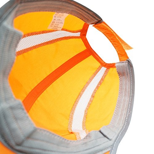 Connectyle Foldable Mesh Sun Cap Outdoor Sports Hat Breathable Sun Runner Cap with Reflective Trim Orange - Image 4