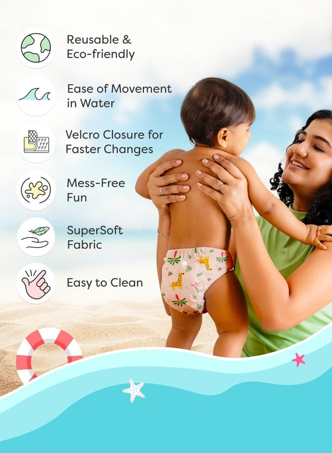 SuperBottoms Reusable Swim Diaper | UNO SuperSoft Cloth Diaper Shell with Velcro | Adjustable Fit for 3M to 3Y | No Insert Needed | Rash-Free & Eco-Friendly Baby Swim Diaper - Image 2