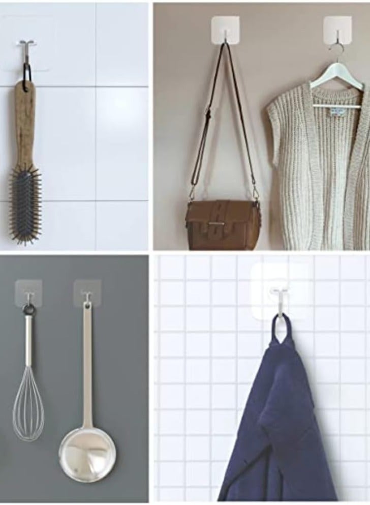 20 Pieces Waterproof Oilproof Heavy Duty Self Adhesive Sticker Hooks Transparent Wall Hook - Image 4