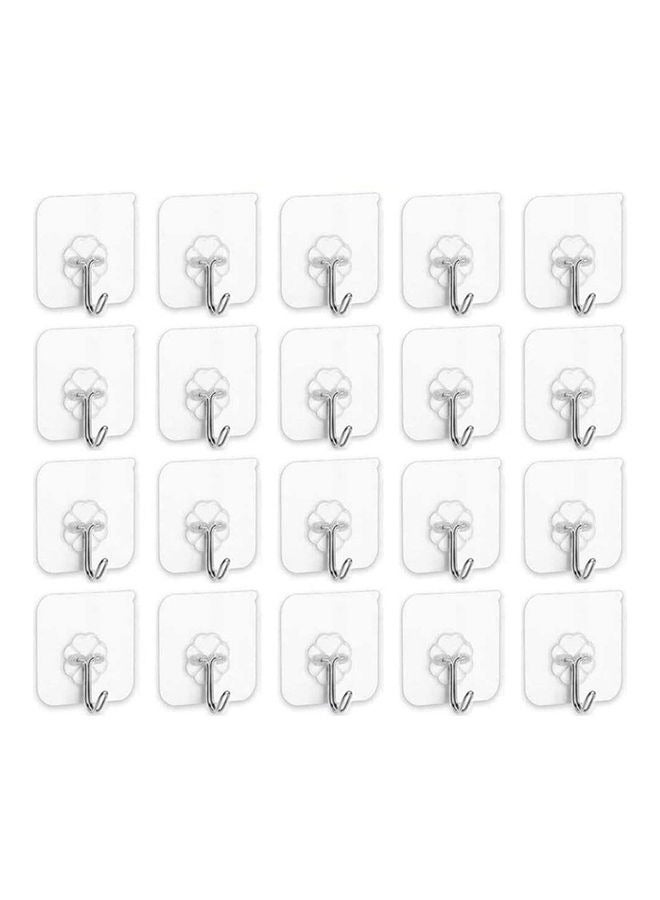 20 Pieces Waterproof Oilproof Heavy Duty Self Adhesive Sticker Hooks Transparent Wall Hook - Image 2