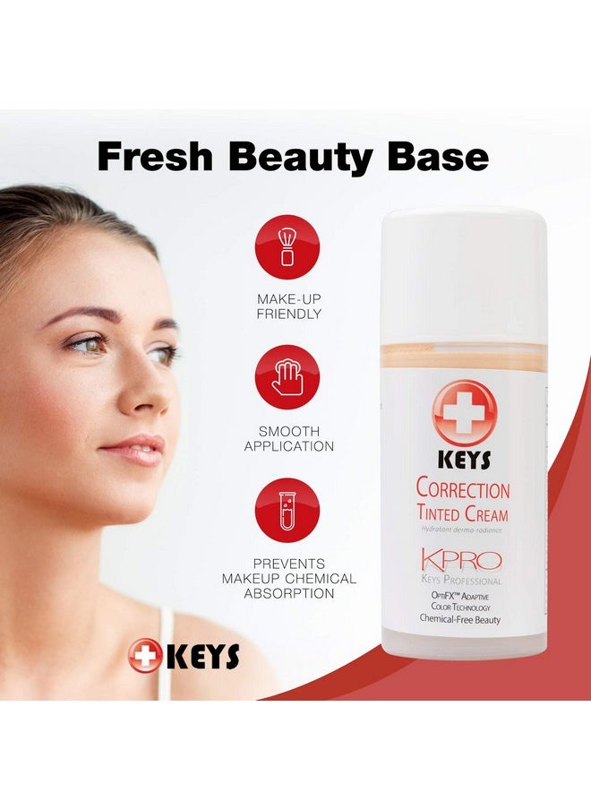 كيز كريم تصحيح لون البشرة المرطب من Keys Care KPRO بتقنية OptiFX Adaptive Color | يرطب وينعم ويملأ الخطوط الدقيقة | طبيعي ١٠٠٪ ومضاد للحساسية (٣٫٤ أونصة)  - Image 4