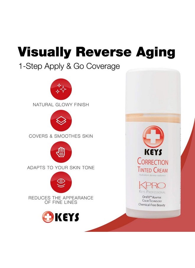 كيز كريم تصحيح لون البشرة المرطب من Keys Care KPRO بتقنية OptiFX Adaptive Color | يرطب وينعم ويملأ الخطوط الدقيقة | طبيعي ١٠٠٪ ومضاد للحساسية (٣٫٤ أونصة)  - Image 2