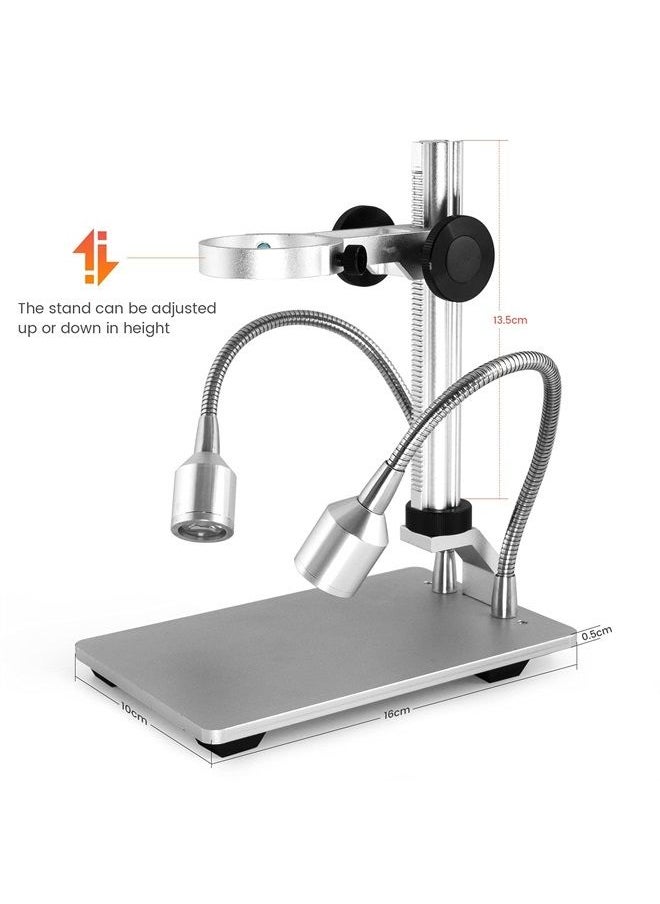 Andonstar - AD106S USB Digital Microscope with 4.3 inch LCD Screen, 200X for Circuit Board Soldering, Coin Microscope Camera with 8 Adjustable LED Lights, Metal Stand, Windows Compatible - Image 1