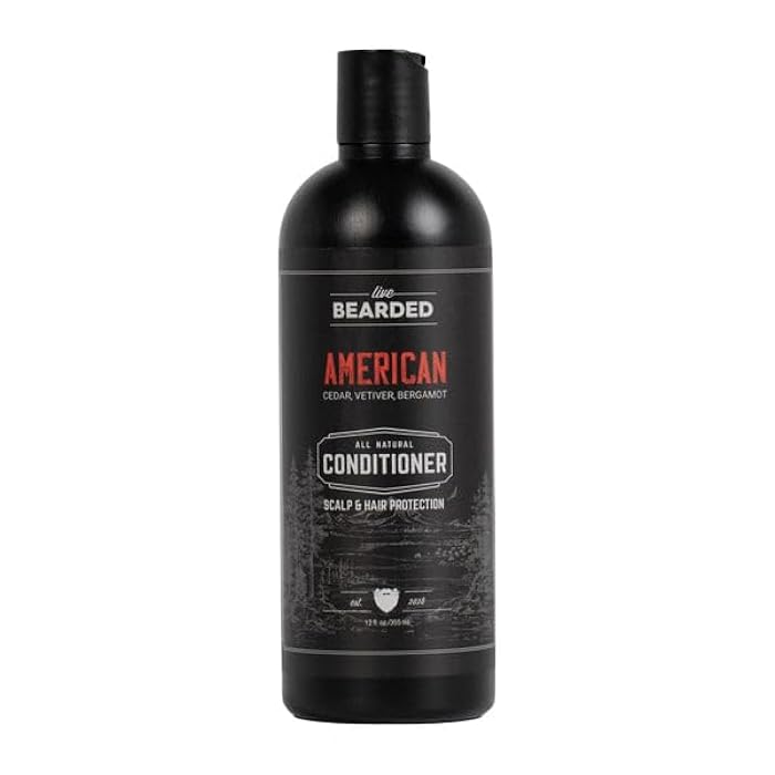 Live Bearded All-Natural Conditioner for Men - Promotes Hair Growth - Thinning and Hairloss - Deep Conditioning, Moisturizing | American Scent - Cedar, Vetiver, Bergamot - Image 1