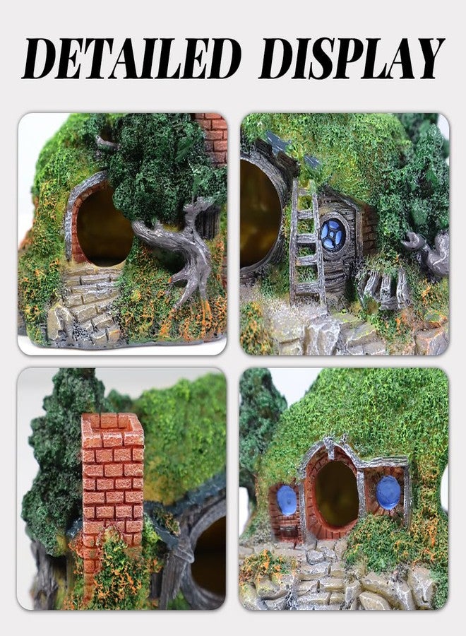 PTFJZ Hobbit Fish Tank Decorations Reptile House Hidden Hole Landscaping for Aquarium and Reptiles Decorations Mini Garden Decorating Two Sizes (S) - Image 4