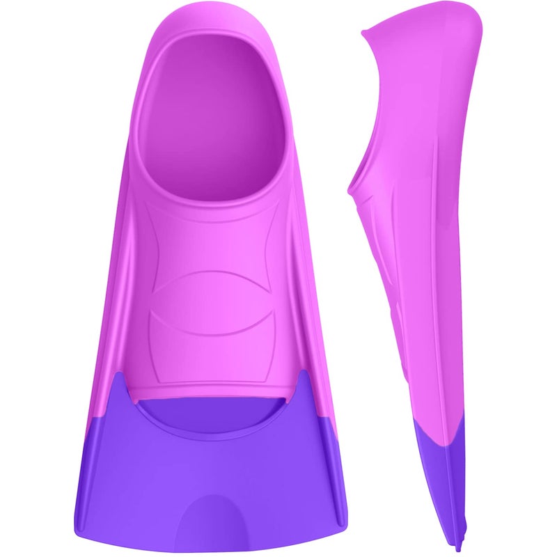 Gintenco Swim Fins, Kids Swim Training Fins for Lap Swimming, Travel Size Flippers with Mesh Bag, Silicone Swimming Fins for Kids Teens Adults Women Men - Image 1