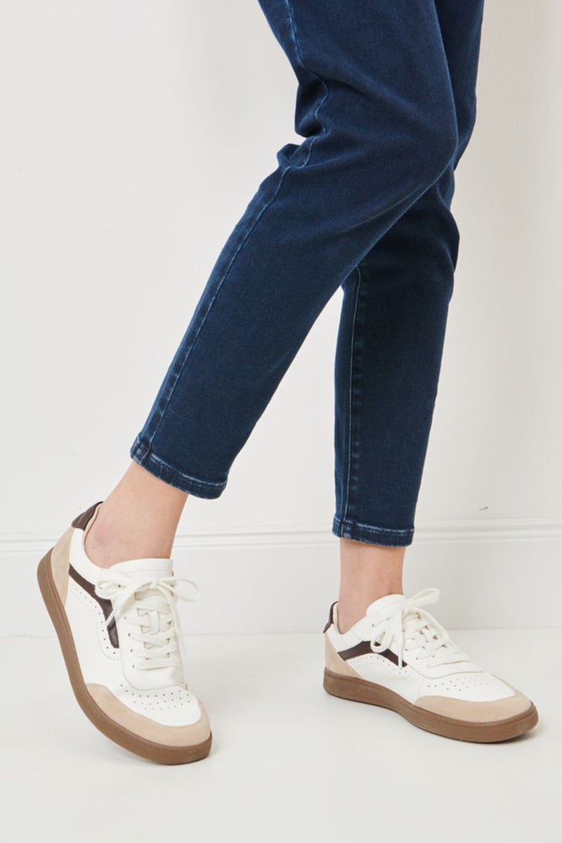 Tchibo Women Leather Lace Up Shoes, White  - Image 3