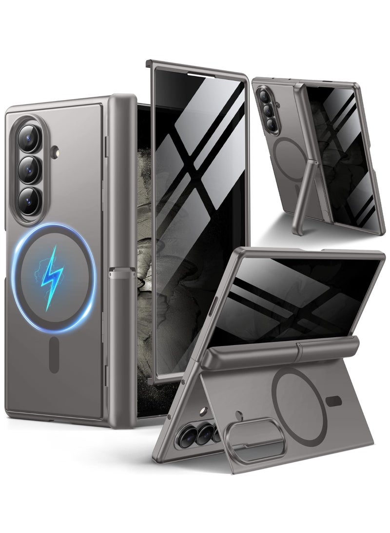 بيرفي غطاء سامسونج جالاكسي زد فولد 7 مع واقي شاشة للخصوصية، ‏[متوافق مع MagSafe] ‏[مضاد للتجسس] مزود بحاملين مخفيين مدمجين، حماية كاملة ضد الصدمات وتصميم - Image 1