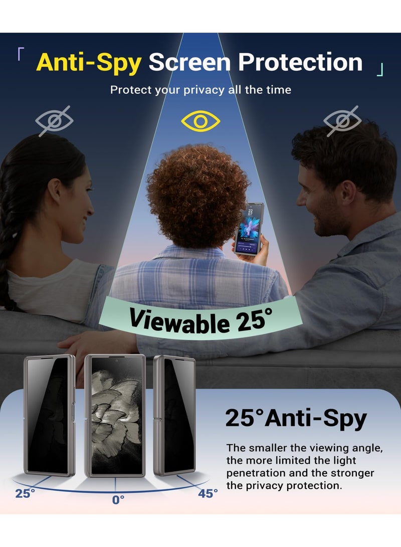 بيرفي غطاء سامسونج جالاكسي زد فولد 7 مع واقي شاشة للخصوصية، ‏[متوافق مع MagSafe] ‏[مضاد للتجسس] مزود بحاملين مخفيين مدمجين، حماية كاملة ضد الصدمات وتصميم - Image 3