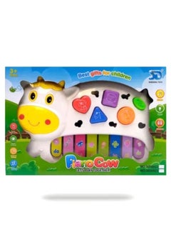 Generic Toy Piano for Kids with Animal Sounds (Multiple Colors) - Light-Up Musical Piano Toy, Piano Keyboard Toy - Educational Musical Keyboard Toy - Electric Educational Toys for Kids - Children's Gifts for Girls and Boys - Cow Musical Piano - Educational Musical Instrument Toy for Preschool - Musical Piano Keyboard - Kids Piano Girls and Boys Birthday Gift  - Image 2