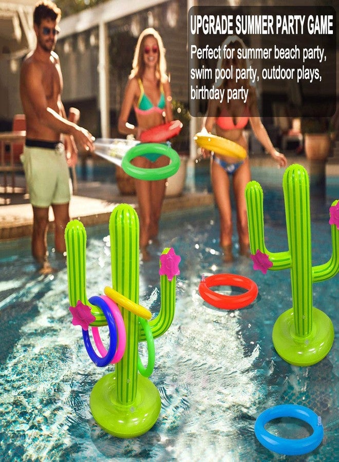 EVERMARKET 3 Pack Inflatable Cactus Ring Toss Game Sets,Cactus Pool Game Toys Target Toss Floating Swimming Summer Game Toys for Mexican Fiesta Party Accessories Hawaiian Pool Beach Party Decoration Supplies - Image 5