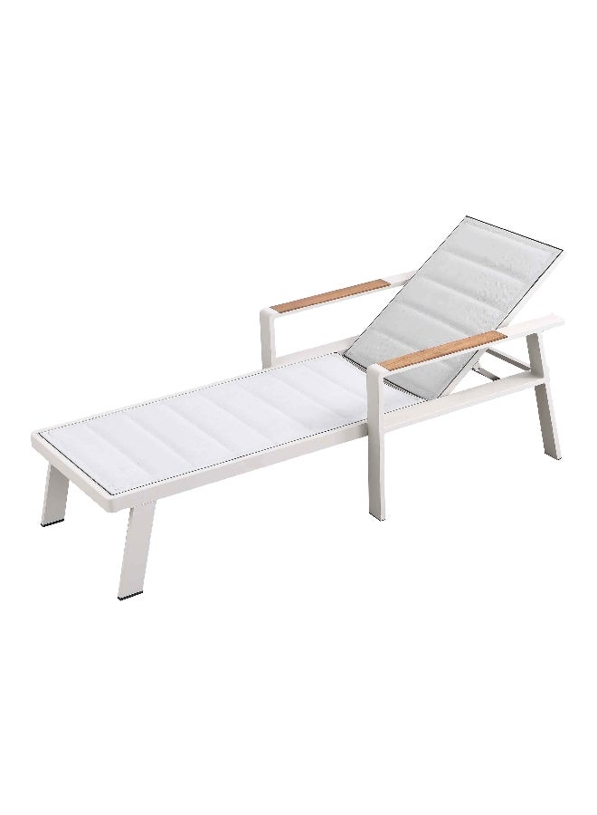 HIGOLD High-Grade Aluminium Frame Sun Lounger with Reclining Back White 96 x 80 x 199 cm 680152 - Image 1