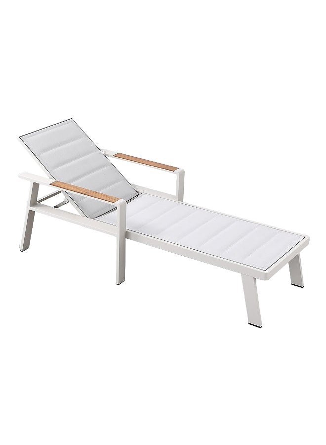 HIGOLD High-Grade Aluminium Frame Sun Lounger with Reclining Back White 96 x 80 x 199 cm 680152 - Image 2