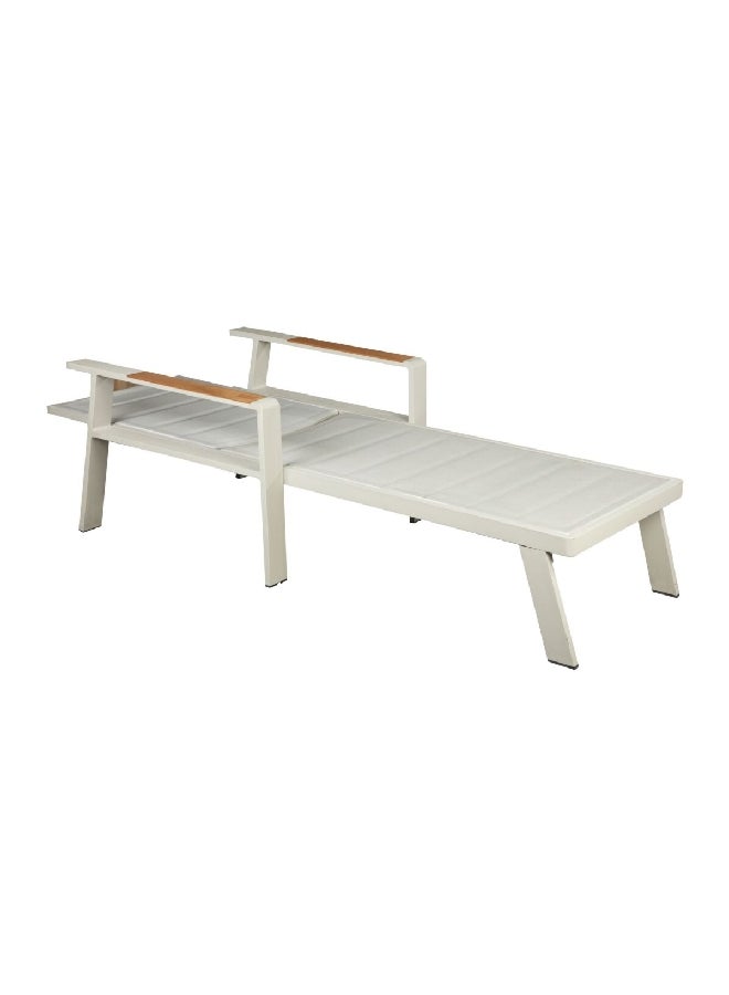 HIGOLD High-Grade Aluminium Frame Sun Lounger with Reclining Back White 96 x 80 x 199 cm 680152 - Image 4