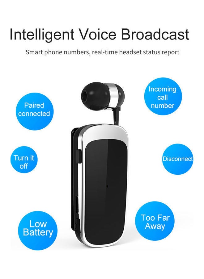 NIBEMINENT K52 BT Telescopic In-Ear Earphone With Mic White  - Image 5