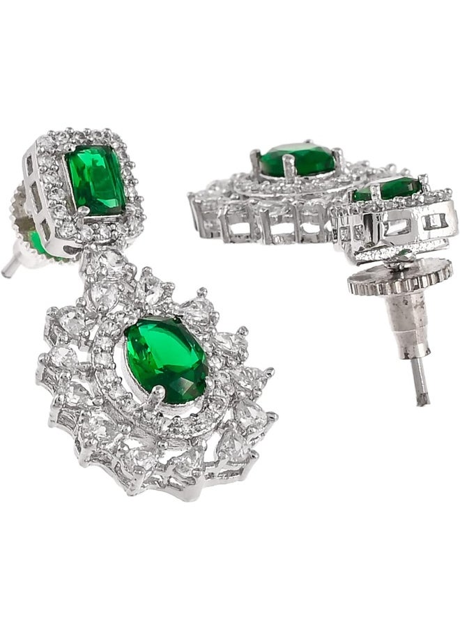 Sparkling Elegance Green and White CZ Brass Silver Plated Jewellery Set - pzsku/Z28DA151F6F3C7626E50FZ/45/_/1730198357/3acc721a-f1ac-4da0-888c-abc53d6fd0e9