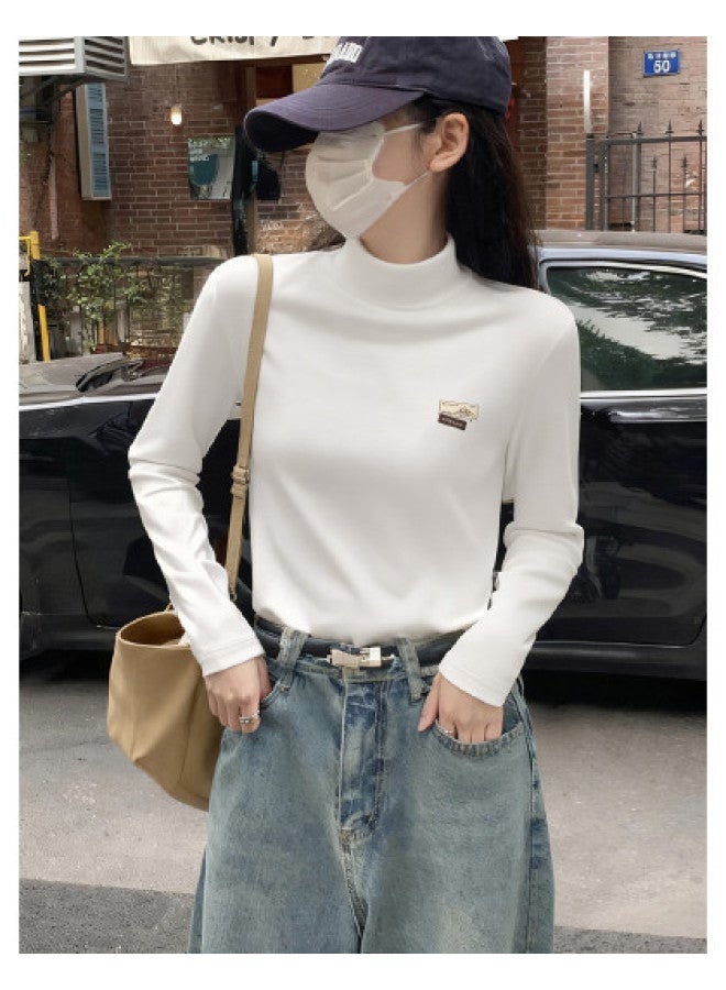 Flying in the snow Semi-high Neck Base Layer 2026 New Arrival Autumn Winter Fleece Warmth Fitted Top - Image 1