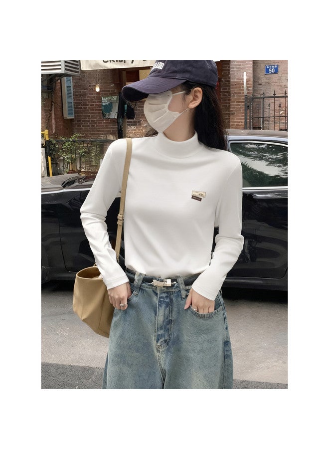 Flying in the snow Semi-high Neck Base Layer 2026 New Arrival Autumn Winter Fleece Warmth Fitted Top - Image 2