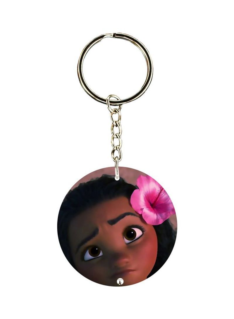 RKN Cartoon Girl Printed Keychain