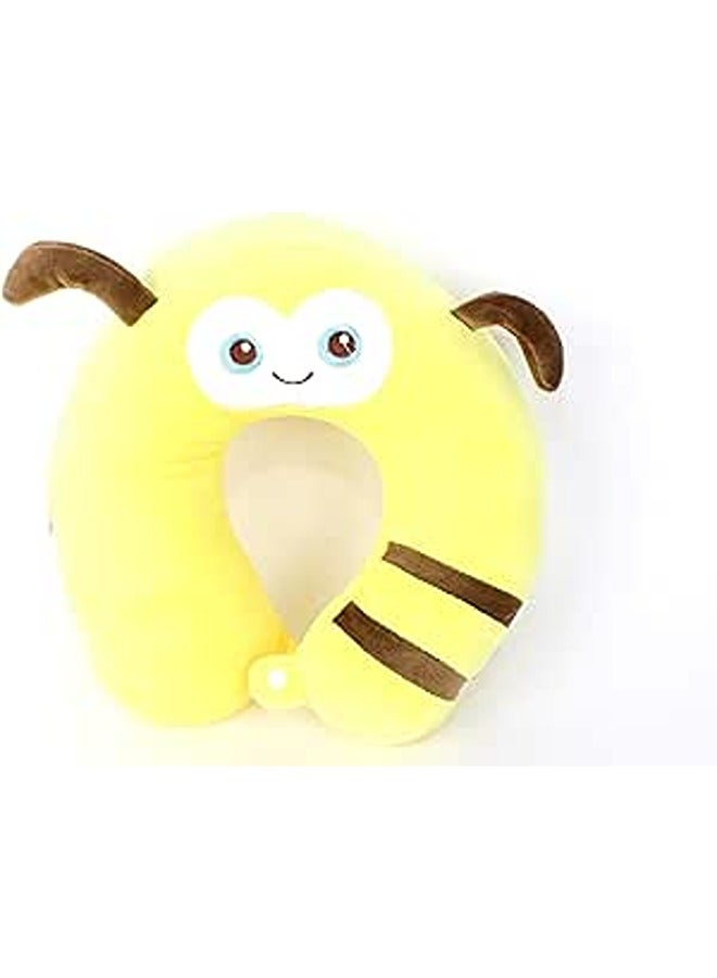 Comf Neck Support Soft Fiber Travel Neck Pillow U-Shape For Car, Travel, Office,Airplane and Gifts - Bee