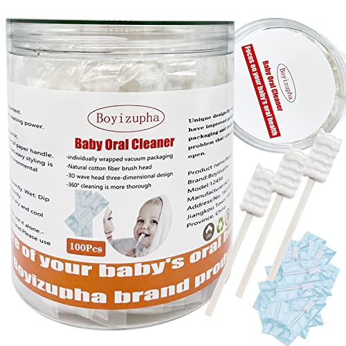 Boyizupha 100 Pcs Baby Disposable Gauze Toothbrush,Baby Tongue Cleaner Newborn,Infant Mouth Oral Care Cleaning Swabs for 0-36 Month - Image 3