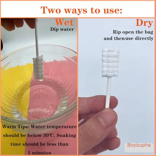 Boyizupha 100 Pcs Baby Disposable Gauze Toothbrush,Baby Tongue Cleaner Newborn,Infant Mouth Oral Care Cleaning Swabs for 0-36 Month - Image 4