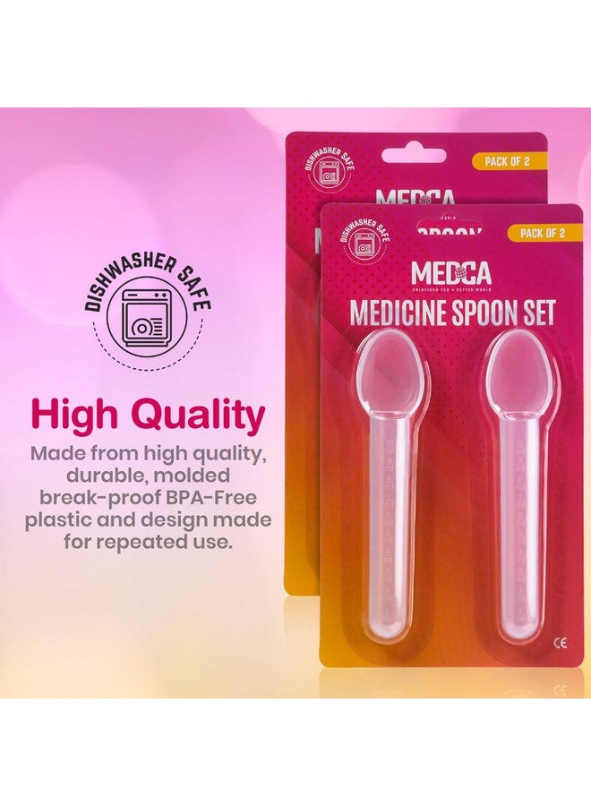 MEDca Calibrated Medicine Spoon for Kids, Baby & Toddler - (Pack of 4) - 2 Tsp/10 mL Capacity Plastic Oral Liquid Dose Medication Graduated Dispenser - Image 4