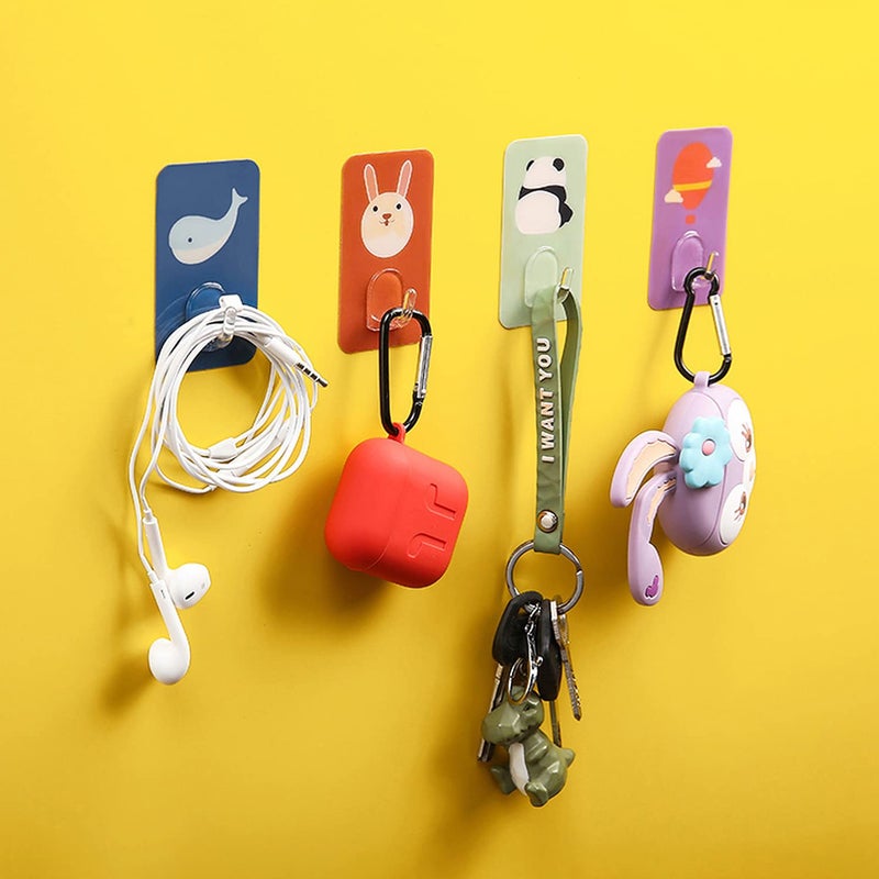 wolpin wolpin Self Adhesive Wall Hooks Waterproof Adhesive Sticky Cartoon Hooks Hanging Capacity 2 KG Max Multipurpose Home Storage Colorful Hook Pack of 5 Pcs MetalPolyvinyl Chloride  - Image 5