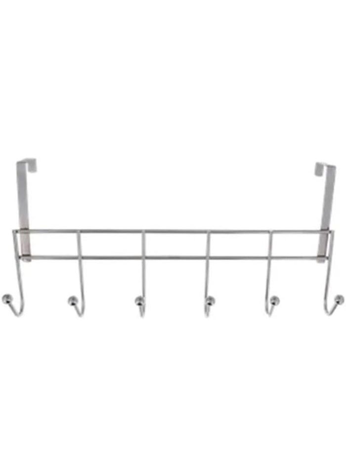 Generic - Door Hanger, Over the Door Hook, 6 Movable Over the Door Hooks for Hanging Coats, Heavy Duty Aluminum Door Organizer Hanger for Towels, Clothes, Hats and Bags Behind the Door and Bathroom (46 x 23cm) - Image 1