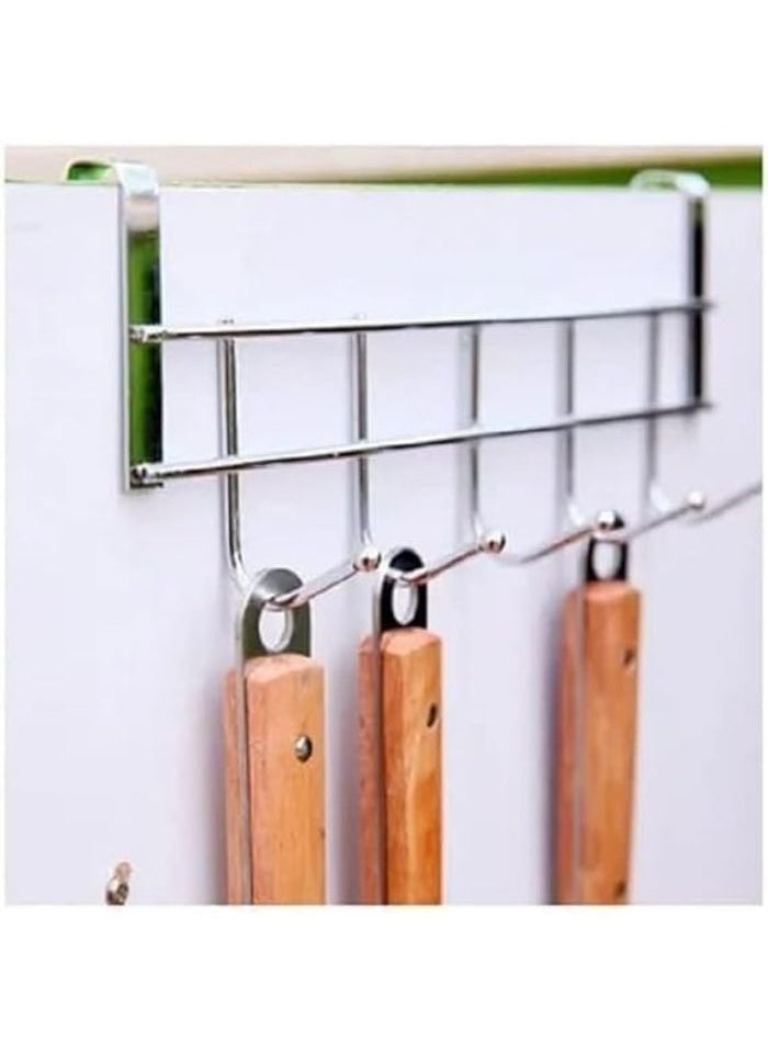 Generic - Door Hanger, Over the Door Hook, 6 Movable Over the Door Hooks for Hanging Coats, Heavy Duty Aluminum Door Organizer Hanger for Towels, Clothes, Hats and Bags Behind the Door and Bathroom (46 x 23cm) - Image 1
