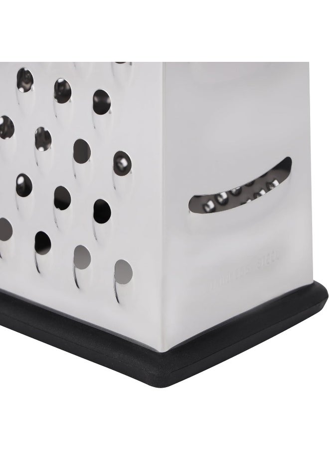DELCASA Delcasa DC3189 Stainless Steel 4-Sided Grater with Wooden Handle, Silver  - Image 5