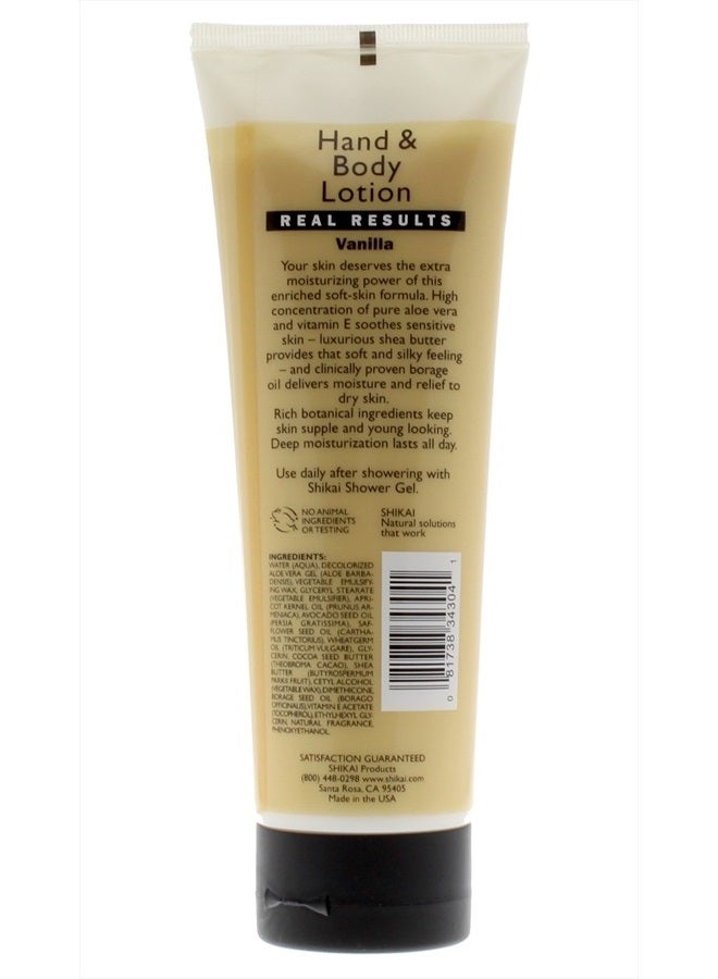 SHIKAI لوشن اليدين والجسم بنكهة الفانيليا (8 أونصات، عبوة من 4) | مرطب يومي للعناية بالبشرة لليدين الجافة والمتشققة | مع الألوة فيرا وفيتامين E - Image 2
