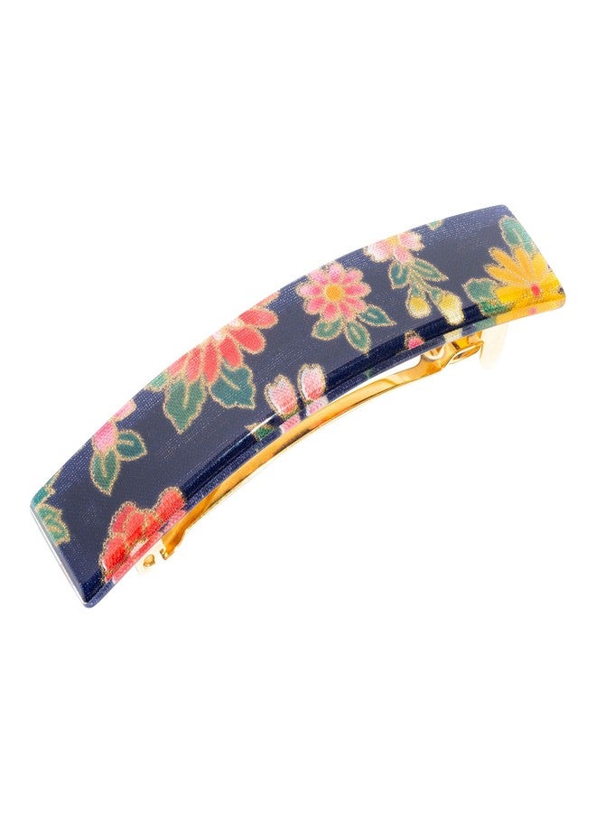France Luxe Classic Rectangle Barrette - Kyoto Blue - Image 1