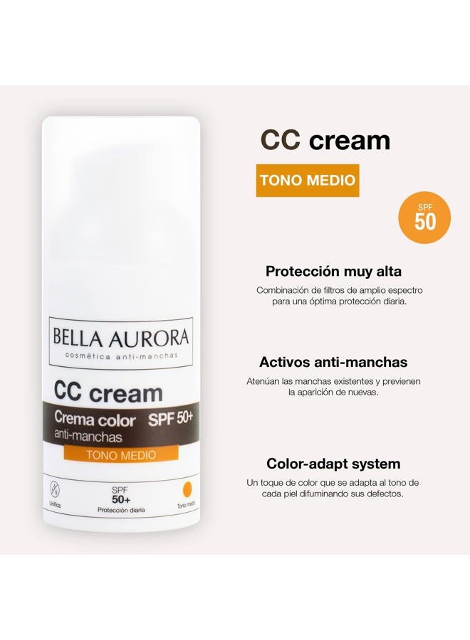 BELLA AURORA كريم بيلا أورورا سي سي ظل متوسط SPF50 بلس، 30 مل - Image 5