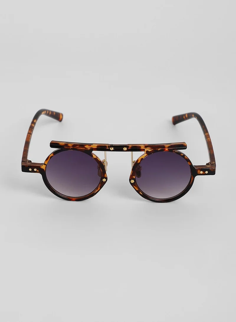 صوص هاوت The Cirque Round Sunglasses - Coffee Brown